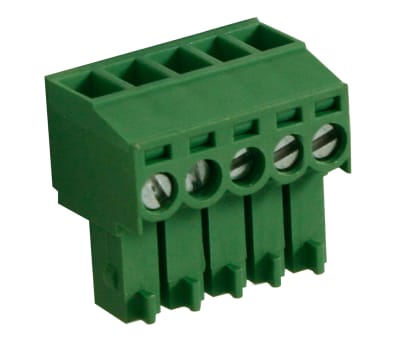 Product image for 3.5mm PCB terminal block, R/A plug, 5P