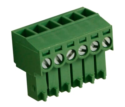 Product image for 3.5mm PCB terminal block, R/A plug, 6P