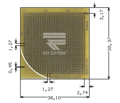 Product image for RE012-LF PROTOTYPING BOARD FR4 GRID