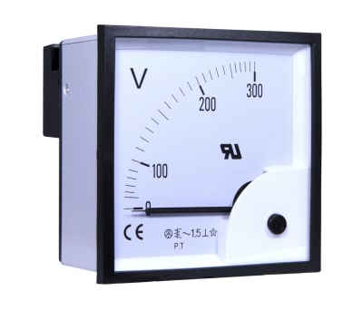 Product image for AC Voltmeter 96x96mm 90 deg scale 300V