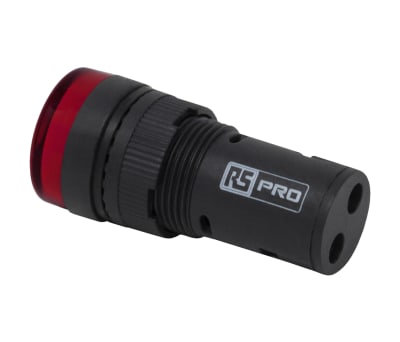 Product image for RS PRO, Panel Mount Red LED Pilot Light, 16mm Cutout, IP40, Round, 24 V ac/dc