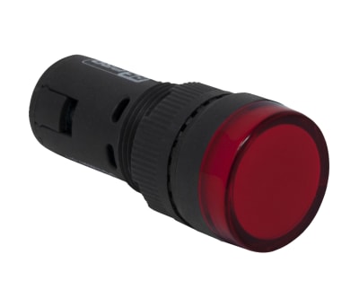 Product image for RS PRO, Panel Mount Red LED Pilot Light, 16mm Cutout, IP40, Round, 24 V ac/dc