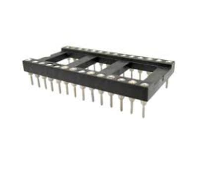 Product image for RS PRO 2.54mm Pitch Vertical 16 Way, Through Hole Turned Pin IC Dip Socket, 3A