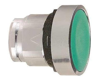 Product image for Green latching flush pushbutton switch