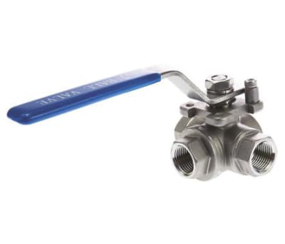 Product image for S/steel L port ball valve,3/4in BSP F