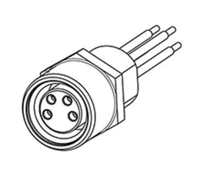 Product image for M8 FEMALE SOCKET WITH WIRES, 0.25MM, 4W