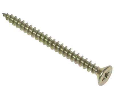 Product image for 6.0X50 POZI CSK  WOODSCREW ZINC & YELLOW