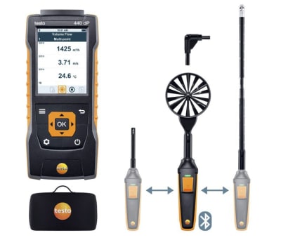 Product image for Testo Testo 440 Air Flow Kit2 Data Logging Air Quality Monitor, Battery-powered