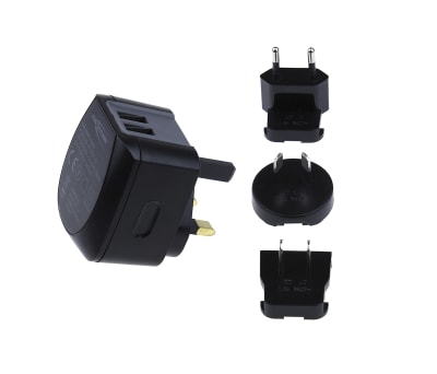 Product image for AC/DC USB CHARGER 2.4A DUO TRAVELLER