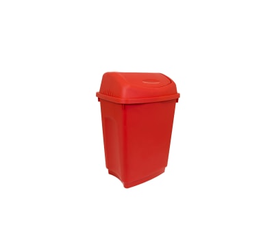 Product image for 50 Litre Plastic Red Flip Top Bin