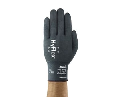 Product image for Ansell HyFlex, Grey Nitrile Coated Work Gloves, Size 8