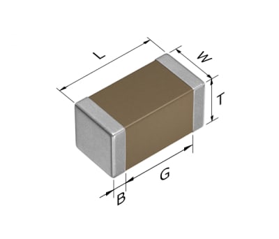 Product image for CAPACITOR MULTI LAYER CERAMIC X8R SMD 06