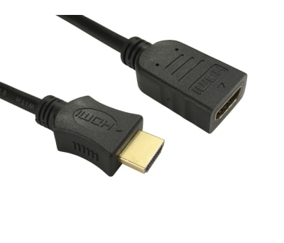 Product image for 1MTR HDMI M-F EXTENSION HS+E CABLE - BLA