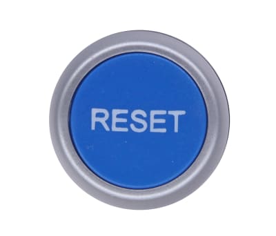 Product image for PUSH BUTTON BLUE 22MM ROUND "RESET"