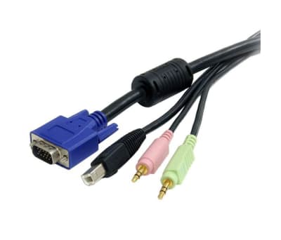 Product image for 6 FT 4-IN-1 USB VGA KVM CABLE WITH AUDIO