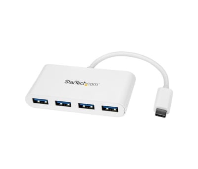 Product image for USB C HUB - WHITE - INTEGRATED CABLE - 4