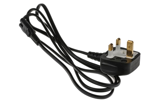 Product image for RS PRO IEC C7 Socket to GB BS1363 Plug Power Cord, 1.5m