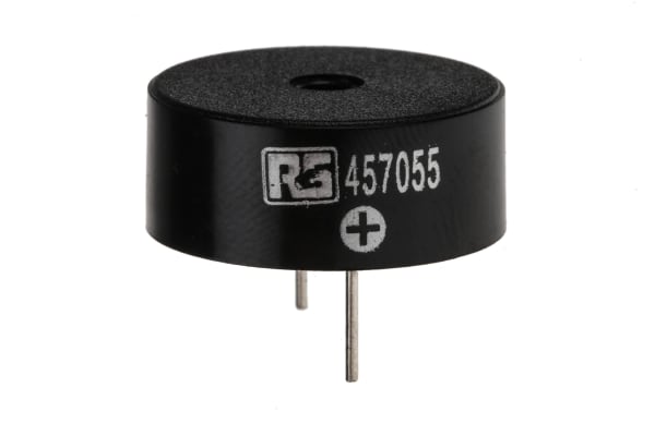 Product image for RS PRO 95dB, Through Hole Continuous Internal, Piezo Buzzer, 3V dc up to 30V dc