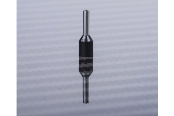 Product image for RS PRO Insulated Crimp Bootlace Ferrule, 8mm Pin Length, 2mm Pin Diameter, 1.5mm² Wire Size, Black