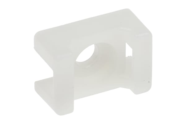 Product image for WHITE NYLON CABLE TIE CLAMP,M3 4.8MM
