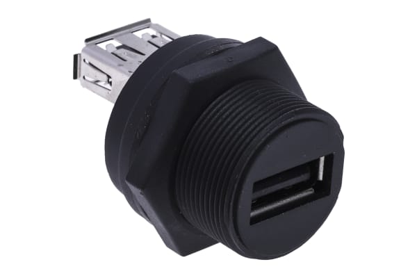 Product image for RS PRO, Straight, Panel Mount, Socket Type Mini IP67 USB Connector