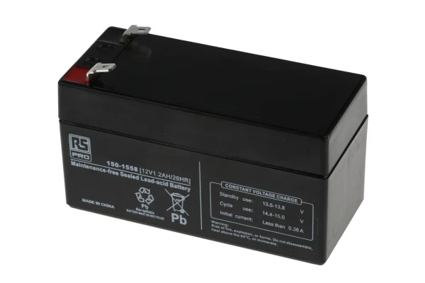 Product image for RS PRO 12V Sealed Lead Acid Battery - 1.2Ah