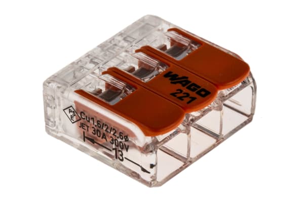 Wago 3-Way Terminal Block, 32A, Spring Cage Terminals, 24 → 12 AWG, Cable  Mount - RS Components Vietnam