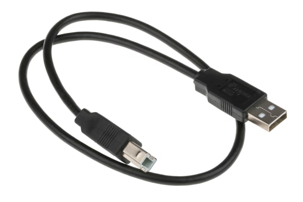 Product image for 50CM USB 2.0 A M - B M CABLE - BLACK