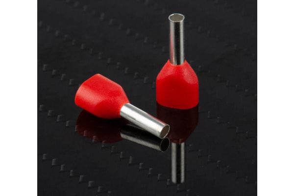 Product image for RED 2 ENTRY BOOTLACE FERRULE,1SQ.MM WIRE