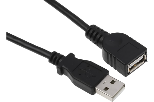 Product image for 3 FT BLACK USB 2.0 EXTENSION CABLE A TO