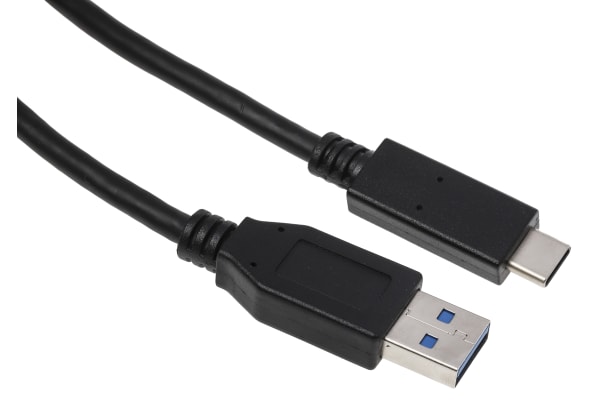 Product image for RS PRO Male USB A to Male USB C Cable, USB 3.0, USB 3.1, 2m