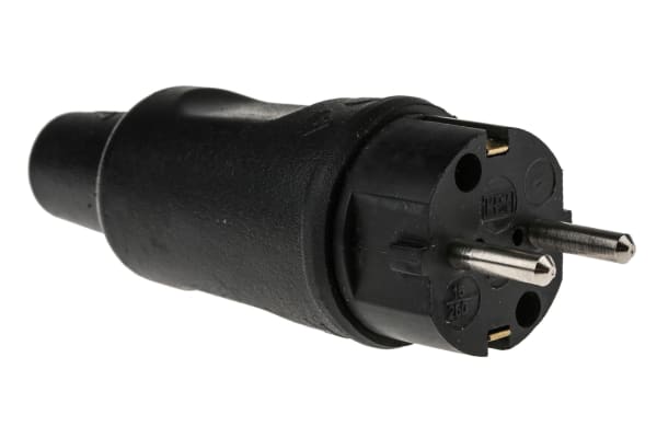 Product image for DIN 49441 PLUG BLACK RUBBER 250V 16A