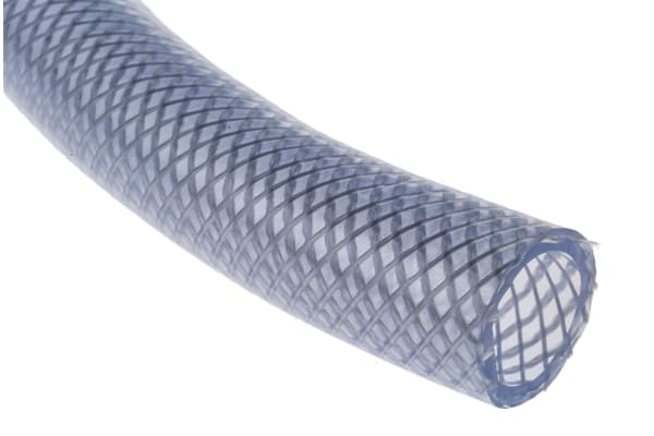 Product image for RS PRO PET, PVC Flexible Tubing, Transparent, 31mm External Diameter, 25m LongReinforced, 125mm Bend Radius,