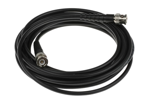 Product image for RS PRO Male BNC to Male BNC Coaxial Cable, RG58, 50 Ω, 5m, Terminated