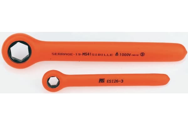 Product image for INSULATED RATCHET RING SPANNER,17MM A/F