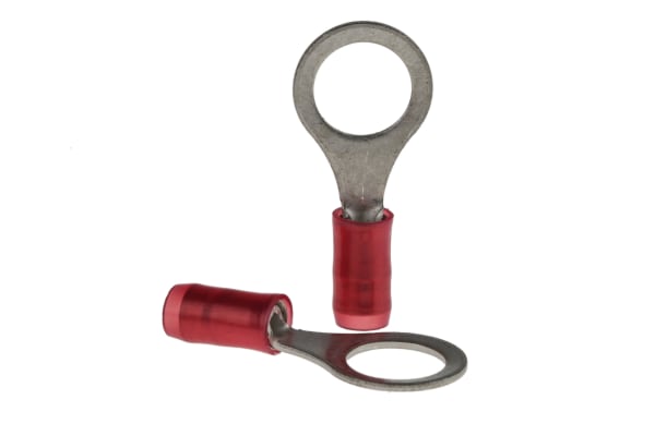 Product image for RING TERMINAL, PIDG, RED, AWG 22-16, M8