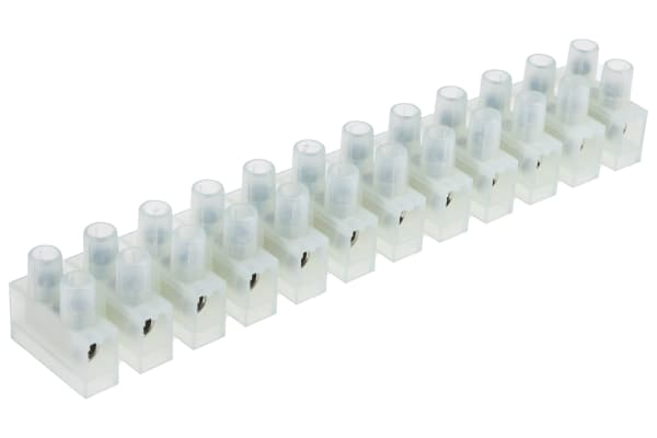 Product image for RS PRO 12-Way Non-Fused Terminal Block, 41A, Screw Down Terminals, 4 mm², Through Hole