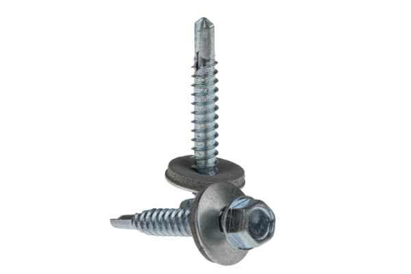 Product image for RS PRO Bright Zinc Plated Steel Self Drilling Screw M5.5 x 38mm Long