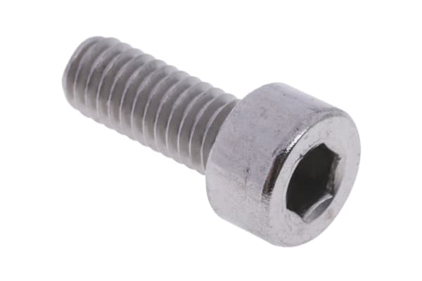 Product image for RS PRO Plain Stainless Steel Hex Socket Cap Screw, DIN 912 M4 x 10mm