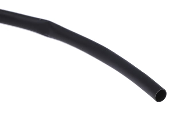 Product image for RS PRO Heat Shrink Tubing, Black 3mm Sleeve Dia. x 10m Length 3:1 Ratio