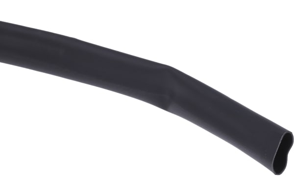 Product image for RS PRO Heat Shrink Tubing, Black 6mm Sleeve Dia. x 7m Length 3:1 Ratio