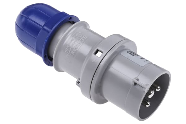 Product image for Scame IP44 Blue Cable Mount 2P+E Industrial Power Plug, Rated At 16A, 230.0 V