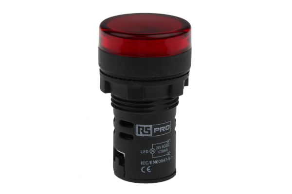 Product image for INDICATOR LED PILOT LIGHT 24V RED