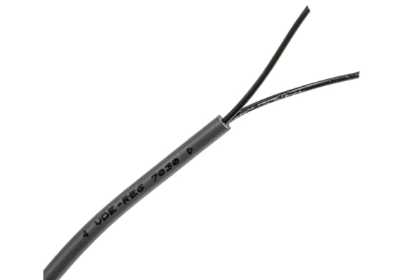 Product image for RS PRO 2 Core Unscreened YY Control Cable, 0.75 mm², Grey PVC Sheath, 50m, 18 AWG