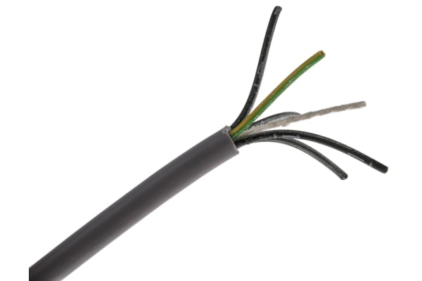 Product image for RS PRO 5 Core Unscreened YY Control Cable, 0.5 mm², Grey PVC Sheath, 50m, 20 AWG