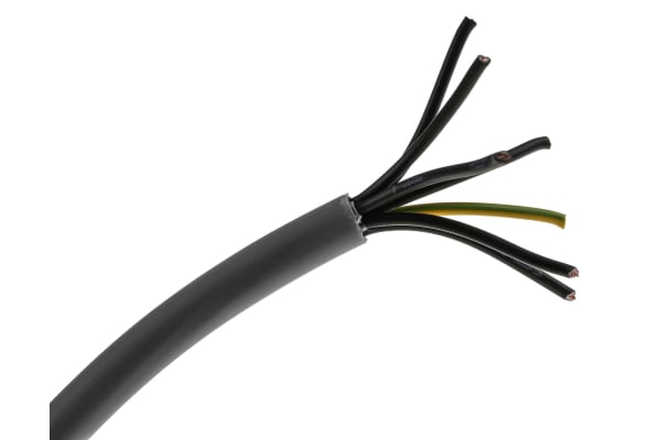 Product image for RS PRO 7 Core Unscreened YY Control Cable, 0.5 mm², Grey PVC Sheath, 50m, 20 AWG