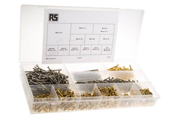 Product image for Electrician stl&brass screw,nut&wash kit