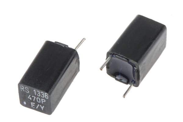 Product image for EXFS polystyrene capacitor,470pF 63Vdc