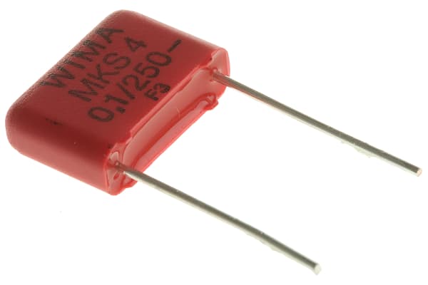 Product image for WIMA 100nF Polyester Capacitor PET 160 V ac, 250 V dc ±10%, Through Hole