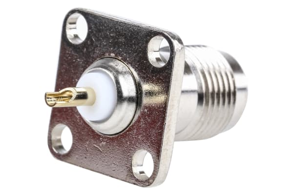 Product image for NiPt TNC sq flange bulkhead socket,50ohm